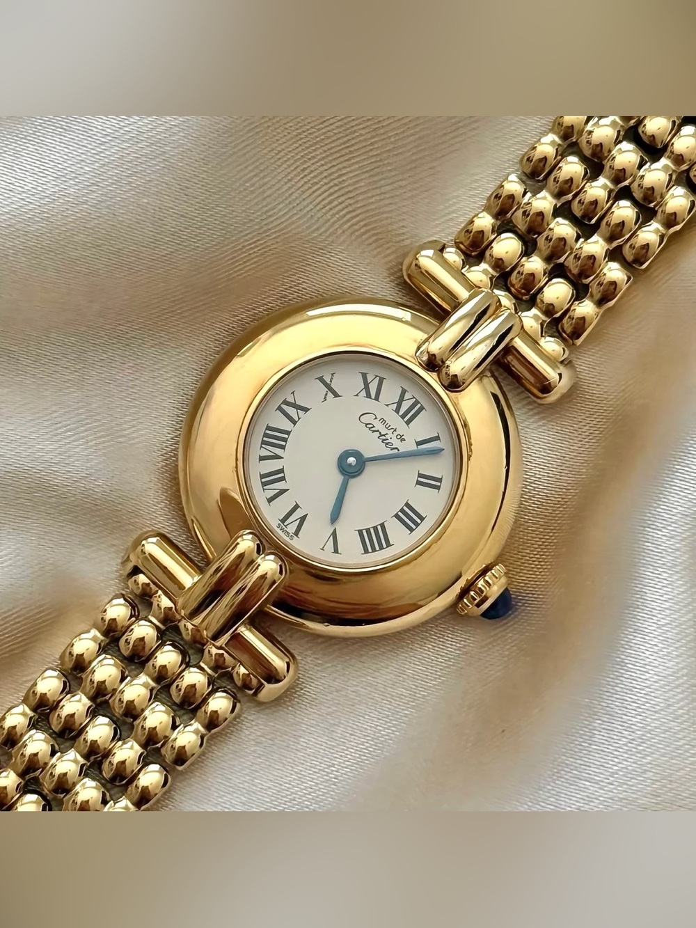AUTHENTIC RARE VINTAGE CARTIER GOLD WATCH - WITH BOX - Picture 6 of 8